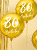 Ballon 80 th Birthday doré (45 cm)