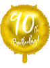 Ballon 90 th Birthday doré (45 cm)