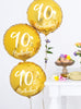 Ballon 90 th Birthday doré (45 cm)