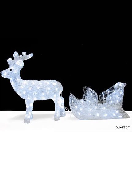 Renne lumineux avec traîneau