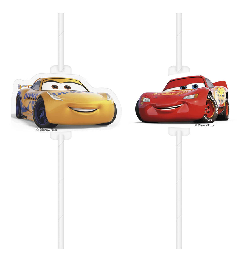 4 pailles en carton Cars 3