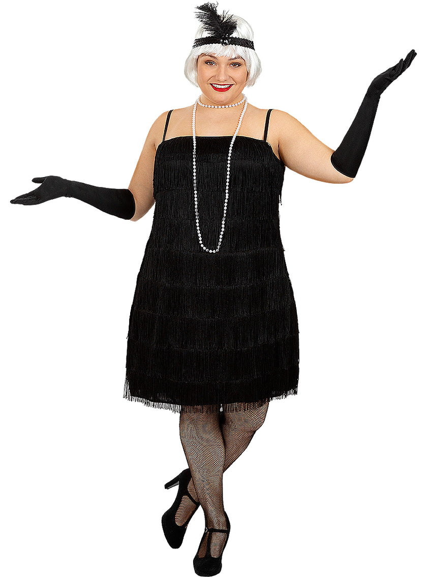Déguisement charleston noir années 20 grande taille