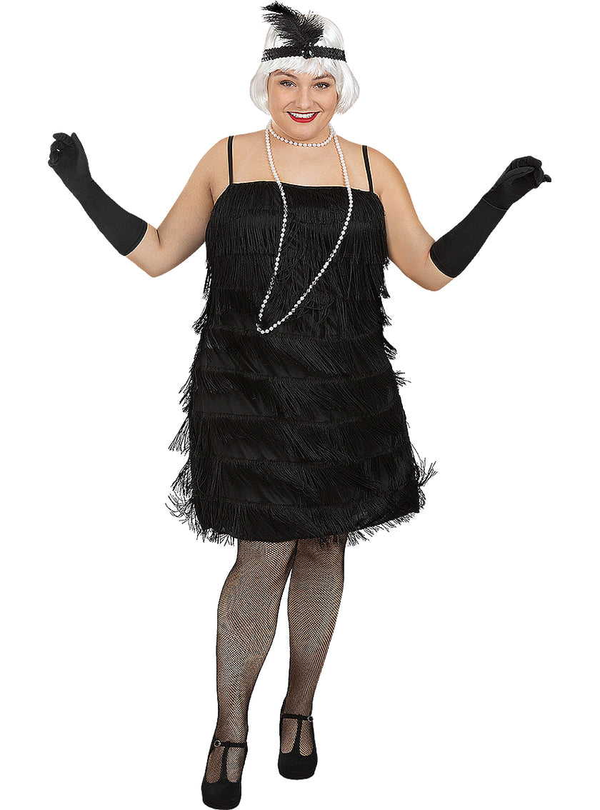 Déguisement charleston noir années 20 grande taille