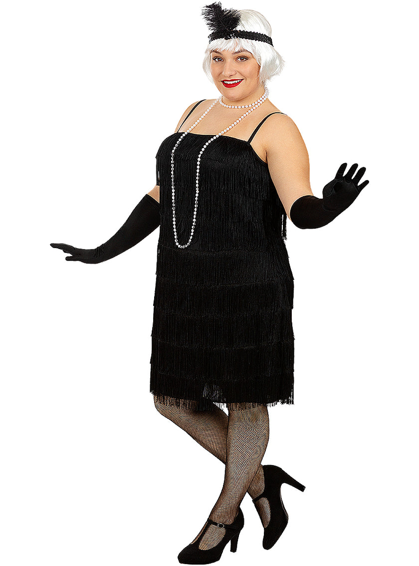 Déguisement charleston noir années 20 grande taille