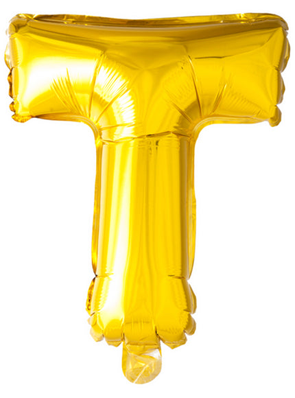 Ballon lettre T doré (102 cm)