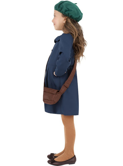 Déguisement de fille des années 40 bleu