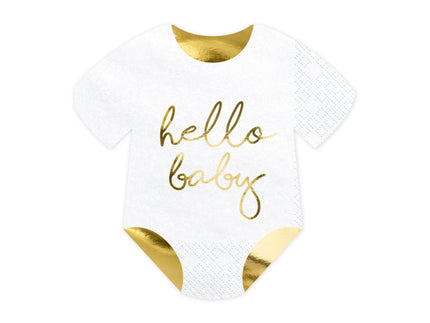 20 serviettes Hello Baby (16x16 cm) Baby Shower - Little Party