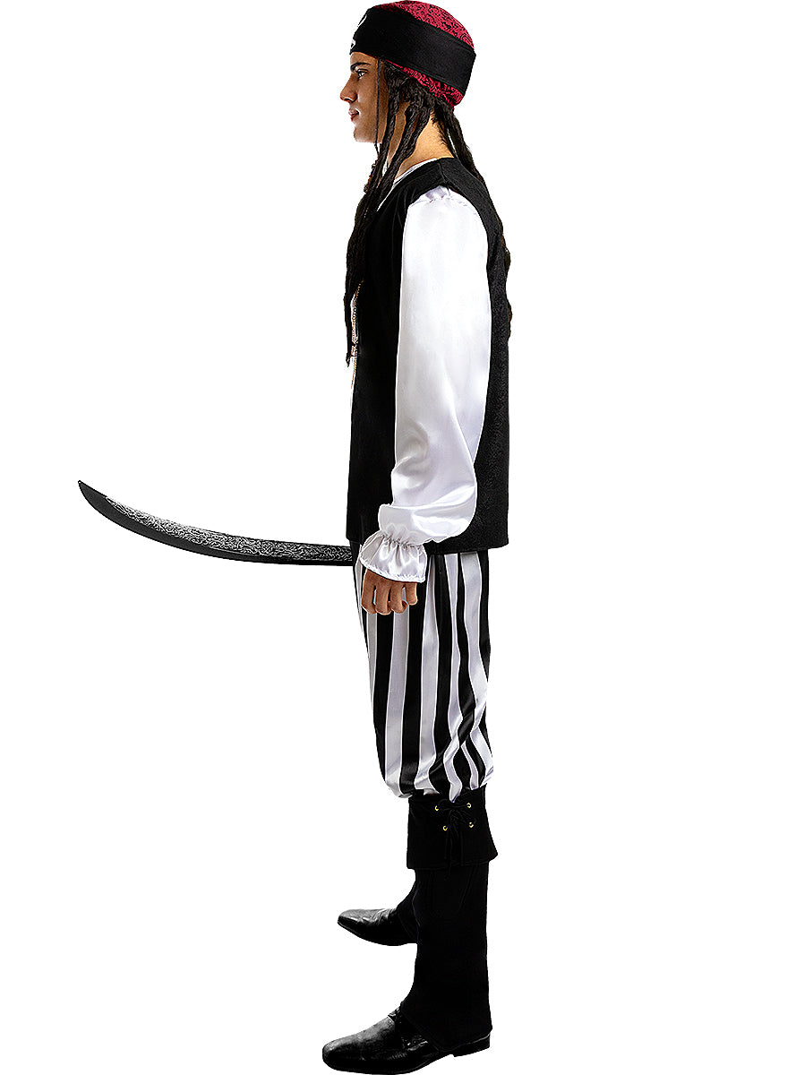 Déguisement pirate à rayures homme - Collection Blanc et Noir