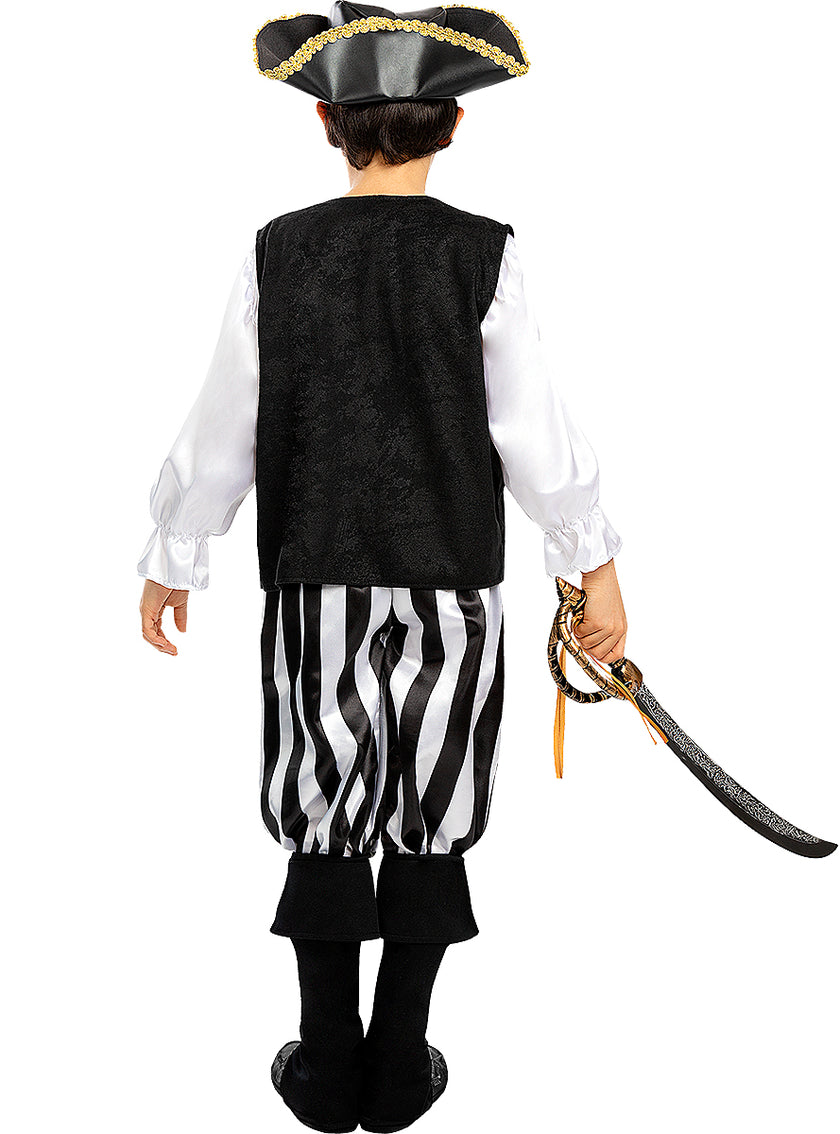 Déguisement pirate à rayures enfant - Collection Blanc et Noir