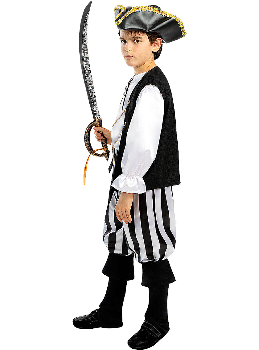 Déguisement pirate à rayures enfant - Collection Blanc et Noir