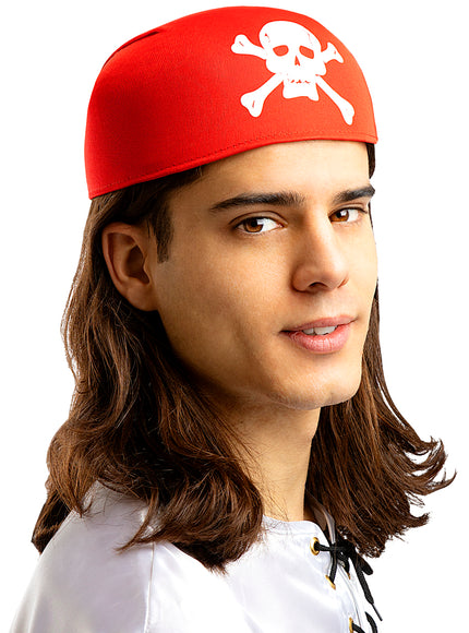 Bandana rouge têtes de mort