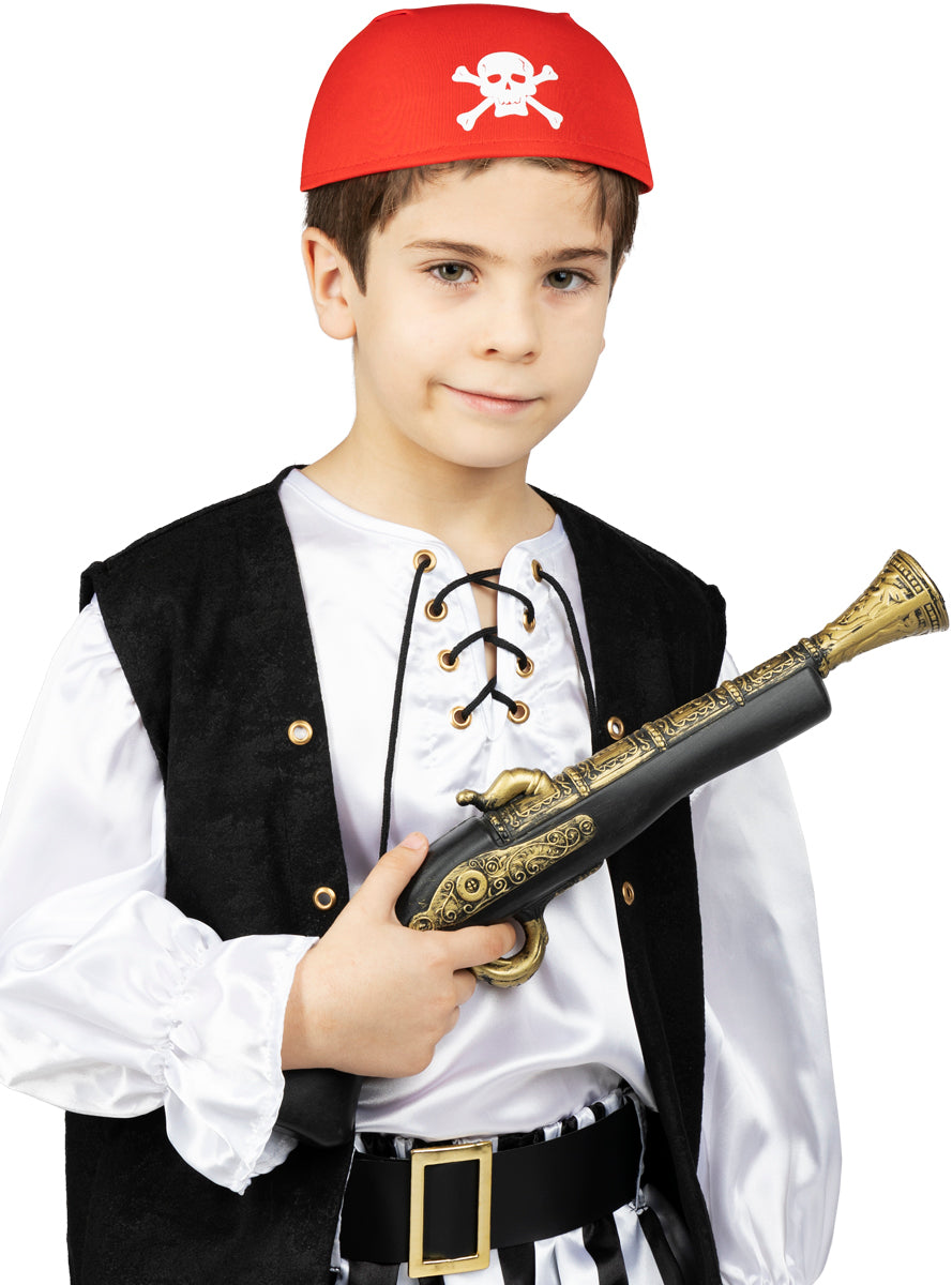 Bandana rouge têtes de mort enfant