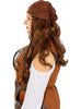 Perruque pirate marron femme