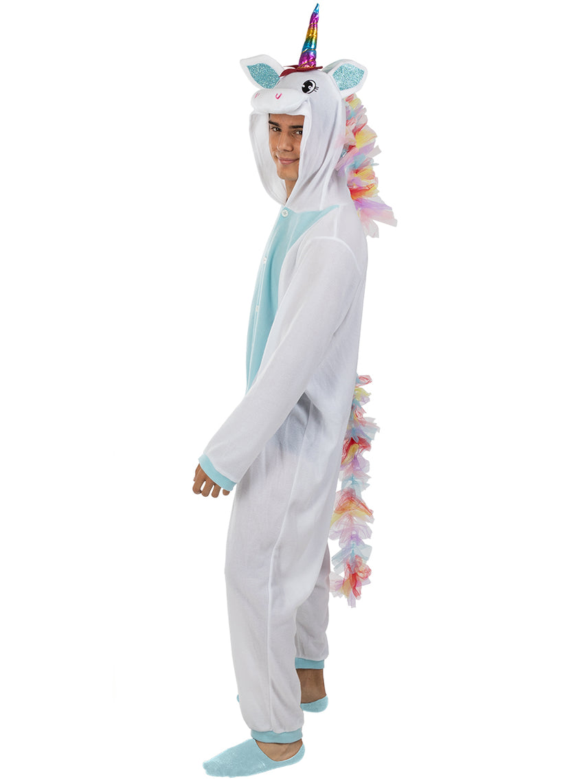 Déguisement licorne bleue onesie adulte