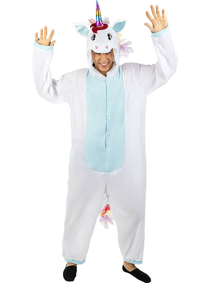 Déguisement licorne bleue onesie adulte