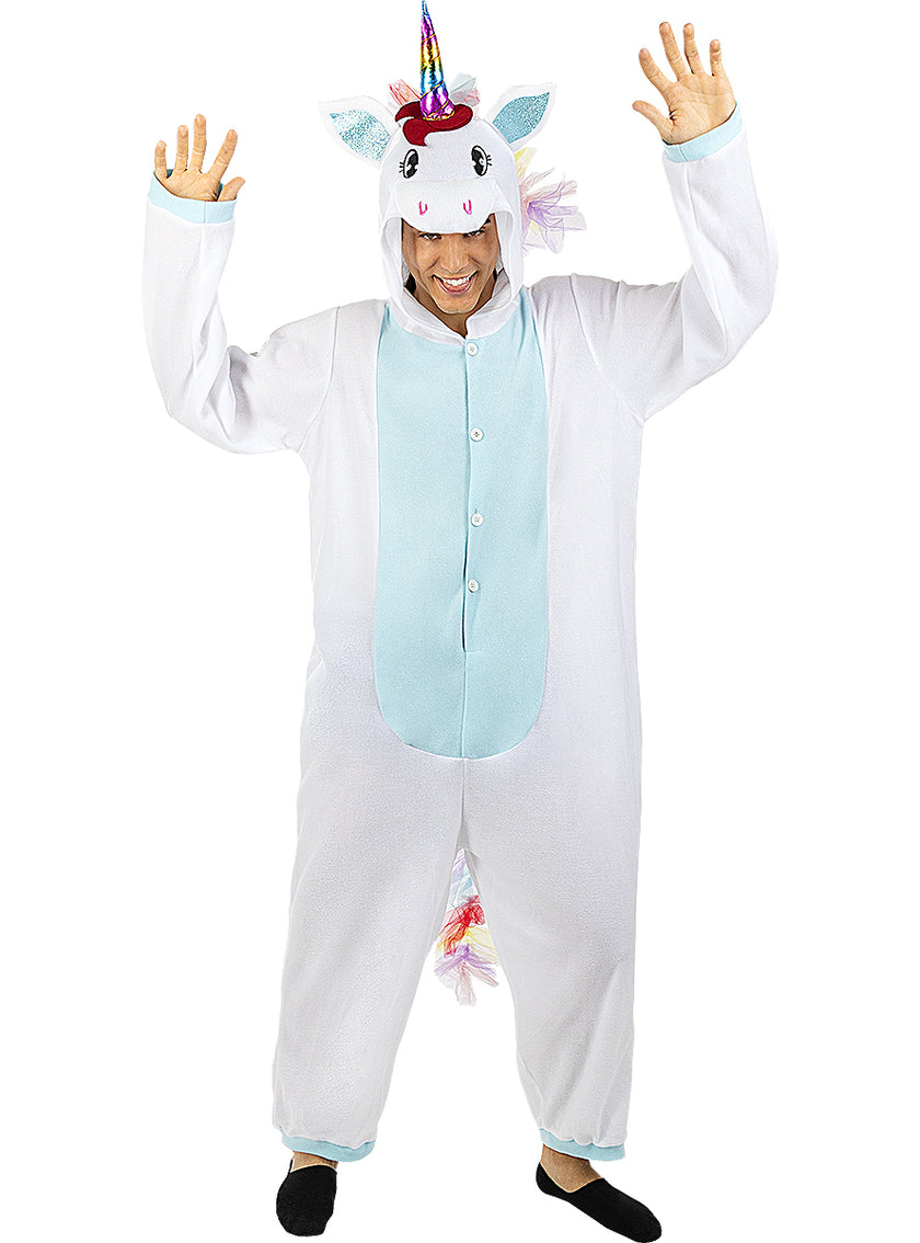 Déguisement licorne bleue onesie adulte