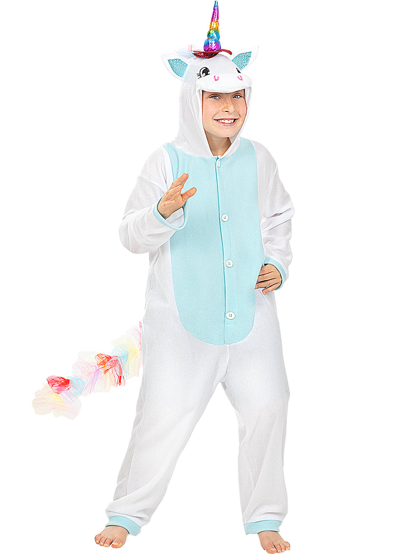 Déguisement licorne bleue onesie pour enfant