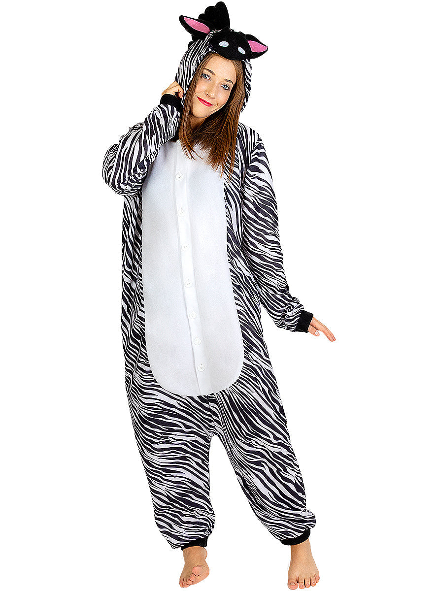 Déguisement zèbre onesie adulte