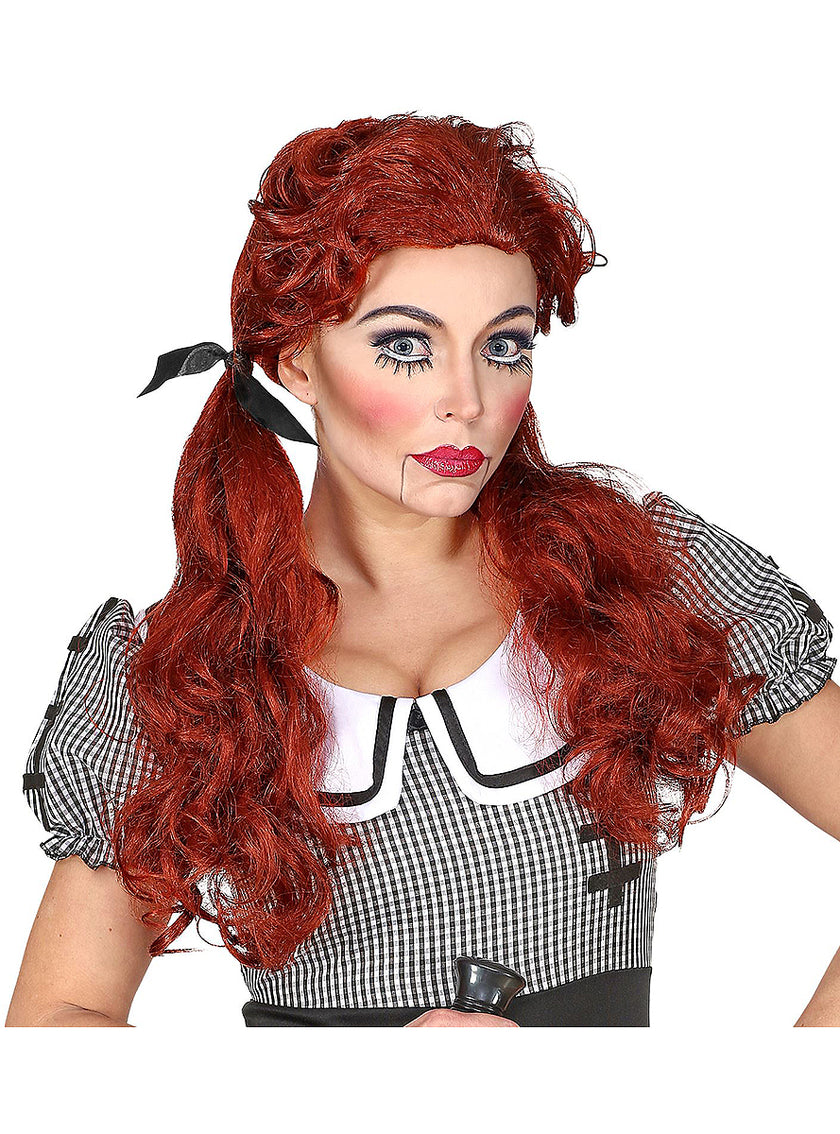 Perruque poupée rousse femme