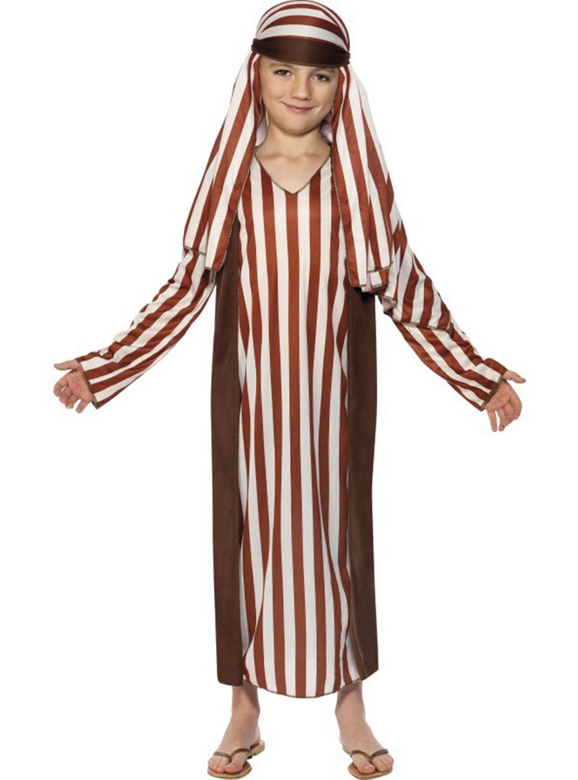 Déguisement de pasteur marron et blanc pour enfant