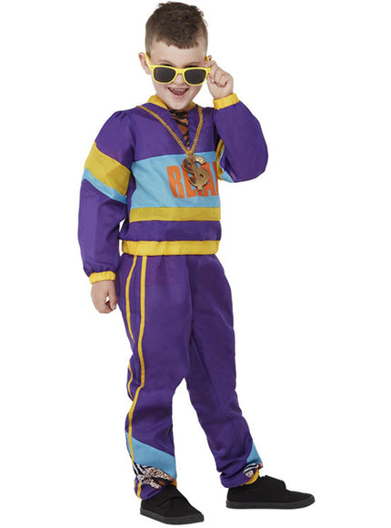 Déguisement années 80 violet enfant