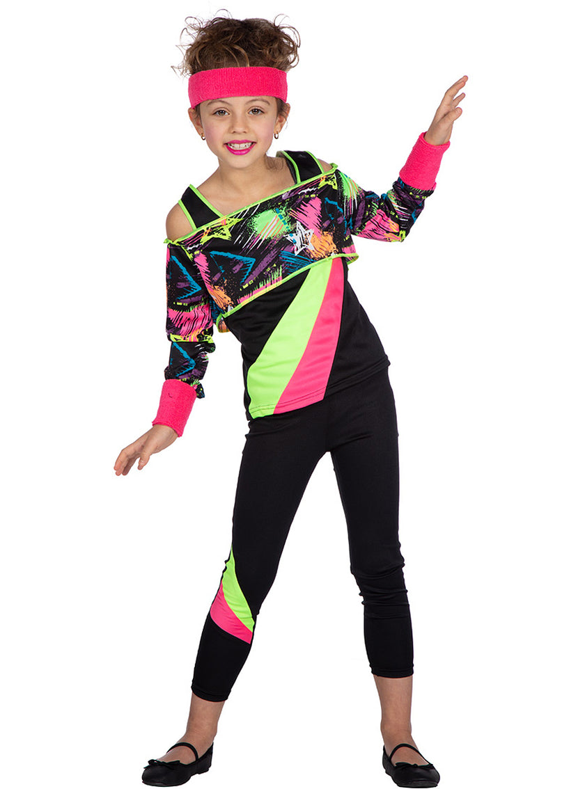 Déguisement années 80 aérobique fille