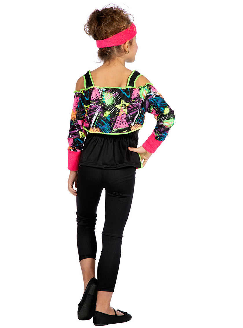 Déguisement années 80 aérobique fille