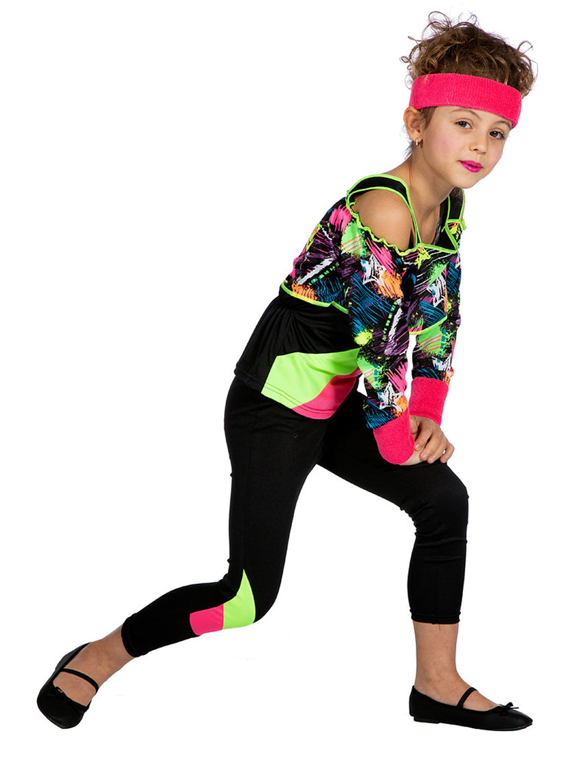 Déguisement années 80 aérobique fille