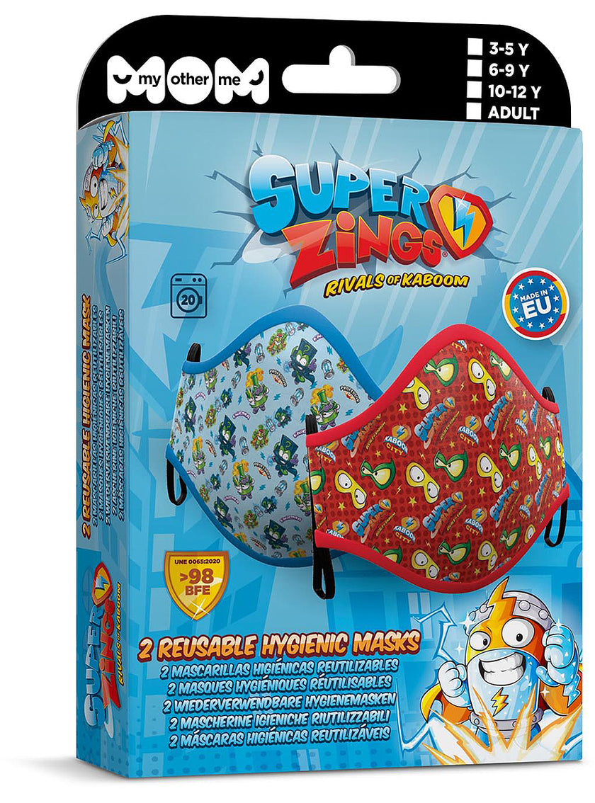 Masque Super Zings enfant bleu et rouge (2 unités)