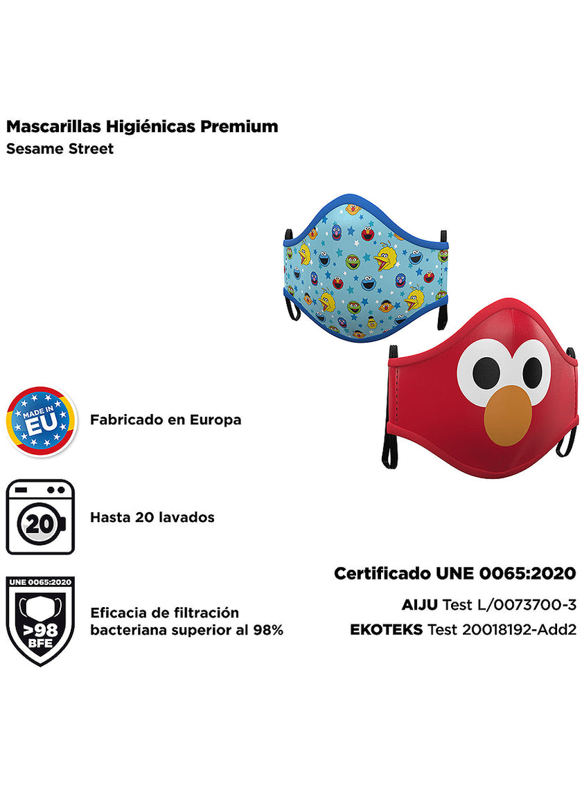 Masque Sesame Street enfant (2 unités)