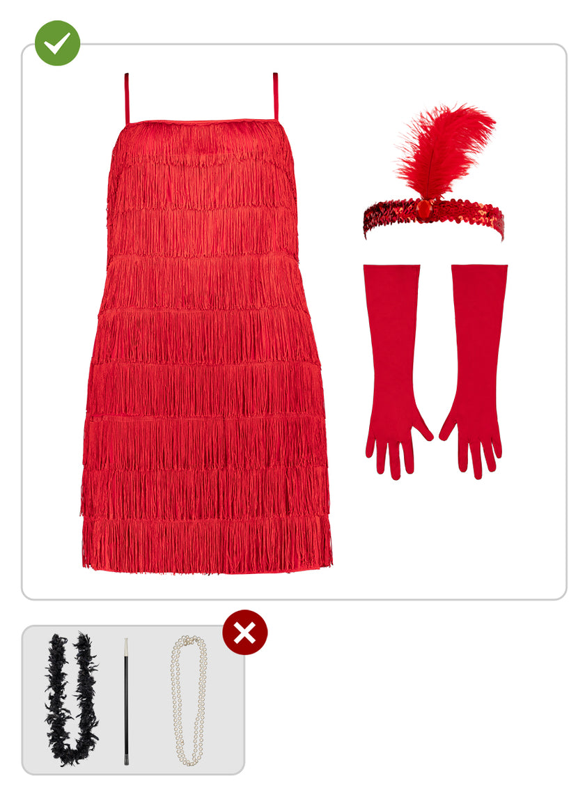 Déguisement charleston années 20 rouge grande taille