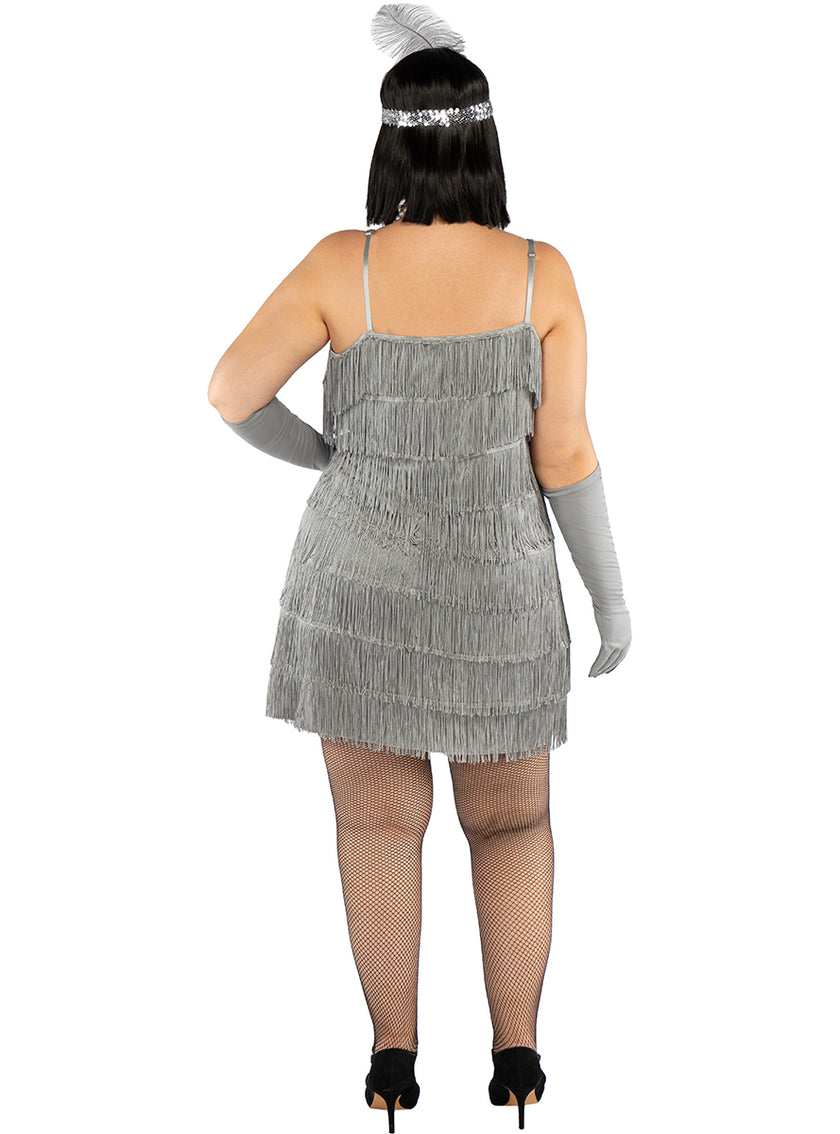 Déguisement charleston années 20 argenté grande taille