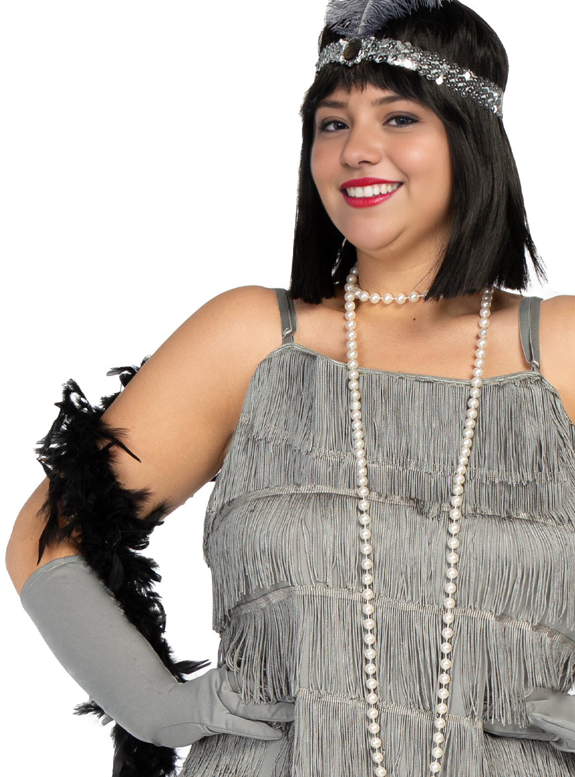 Déguisement charleston années 20 argenté grande taille