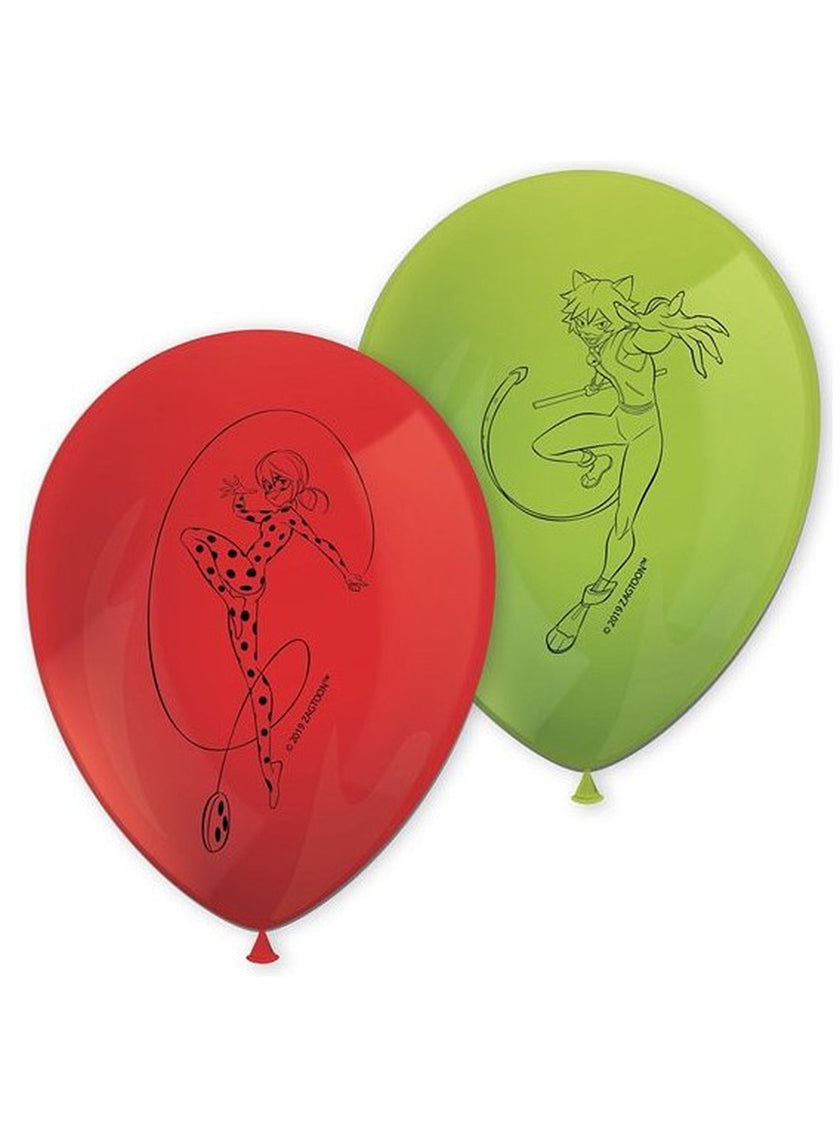 8 ballons Ladybug (27 cm) - Miraculous : Les Aventures de Ladybug et Chat Noir