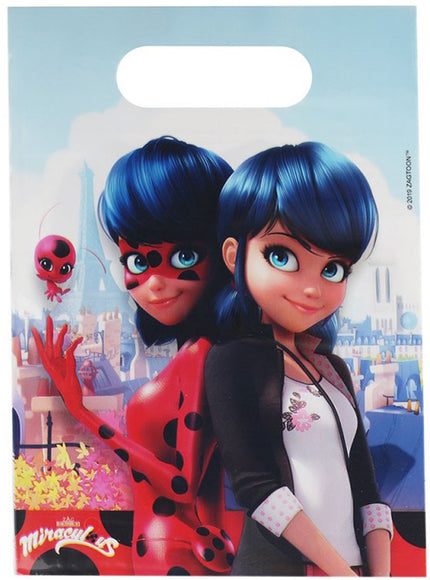 6 sachets à bonbons Ladybug - Miraculous : Les Aventures de Ladybug et Chat Noir