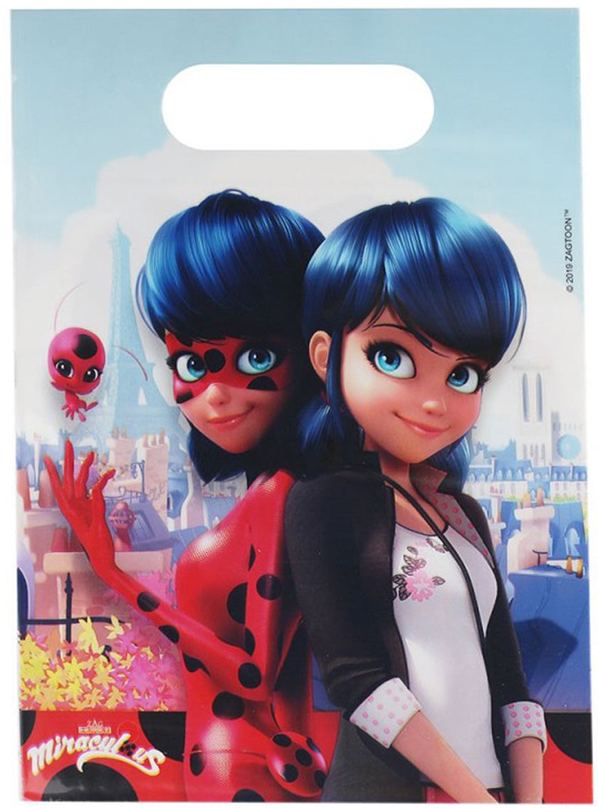 6 sachets à bonbons Ladybug - Miraculous : Les Aventures de Ladybug et Chat Noir