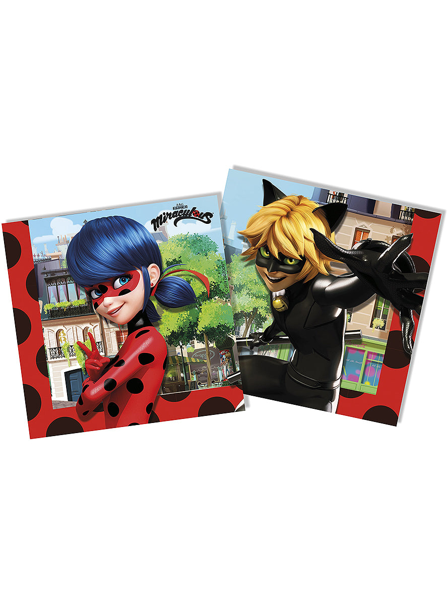 20 serviettes Ladybug (33x33 cm) - Miraculous : Les Aventures de Ladybug et Chat Noir