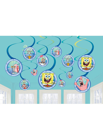 12 spirales à suspendre Bob l'Éponge