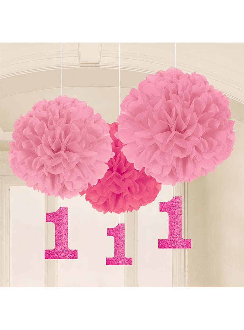 Décoration suspendue rose premier anniversaire