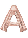 Ballon aluminium lettre A doré rose (86 cm)