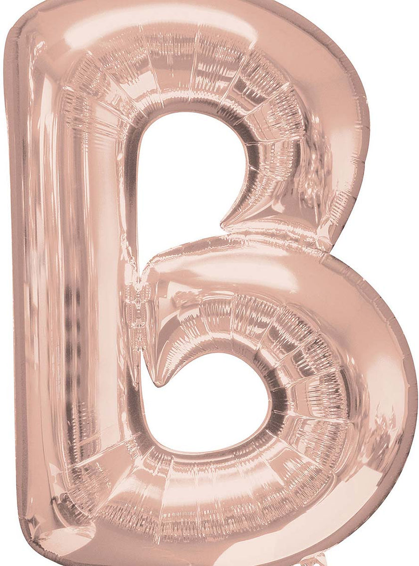 Ballon aluminium lettre B doré rose (86 cm)