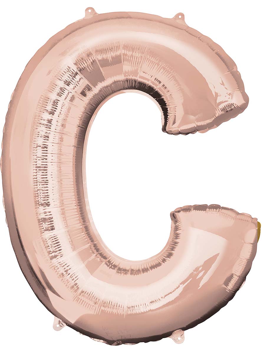 Ballon aluminium lettre C doré rose (81 cm)