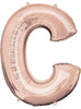Ballon aluminium lettre C doré rose (81 cm)