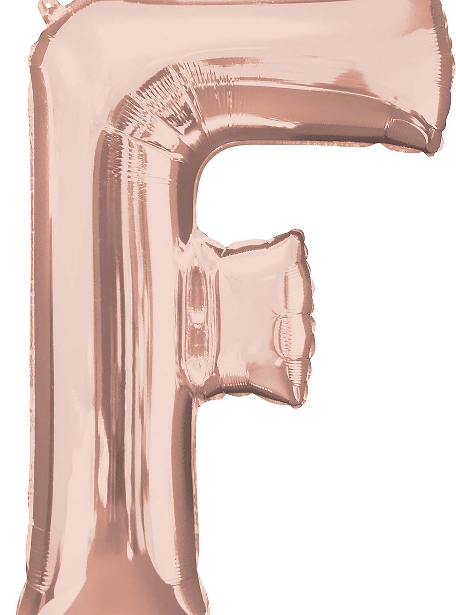 Ballon aluminium lettre F doré rose (81 cm)