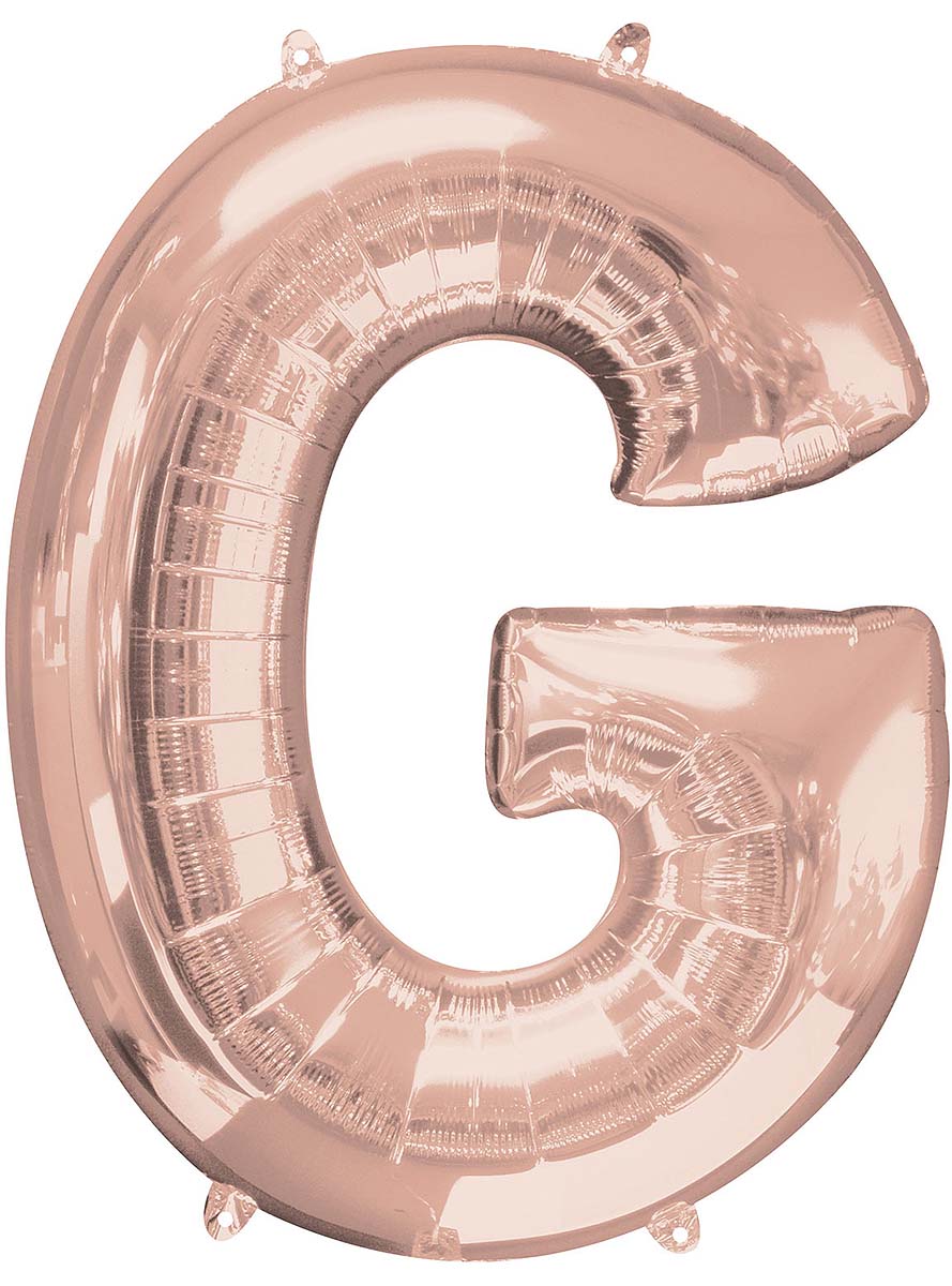 Ballon aluminium lettre G doré rose (81 cm)