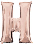 Ballon aluminium lettre H doré rose (81 cm)