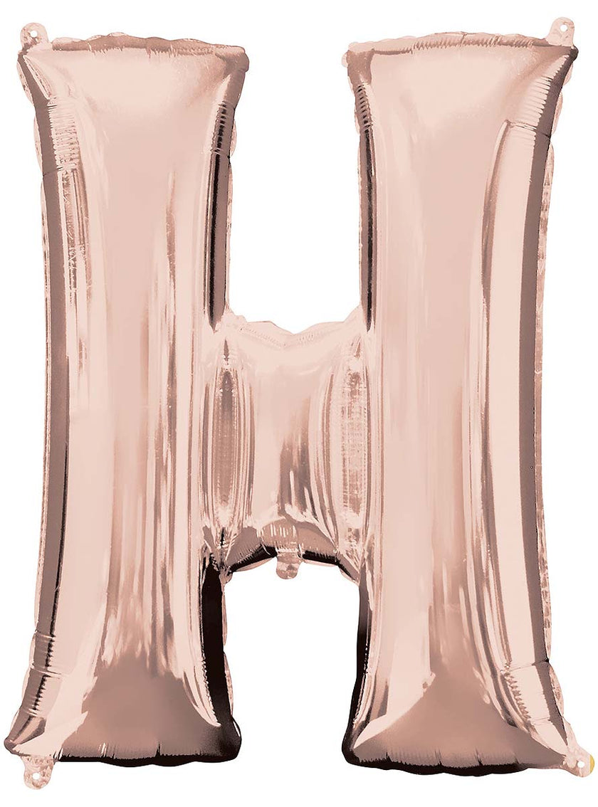 Ballon aluminium lettre H doré rose (81 cm)