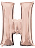 Ballon aluminium lettre H doré rose (81 cm)
