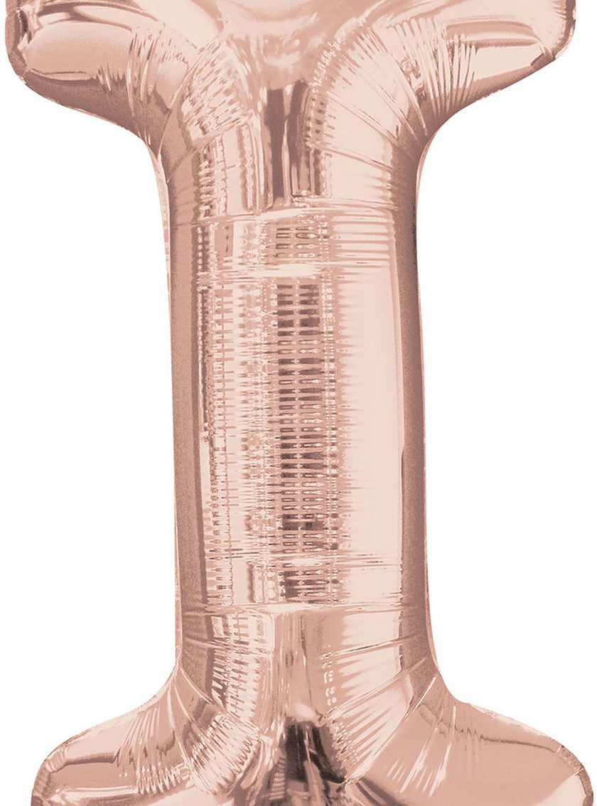 Ballon aluminium lettre I doré rose (81 cm)