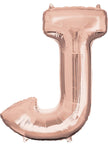 Ballon aluminium lettre J doré rose (83 cm)